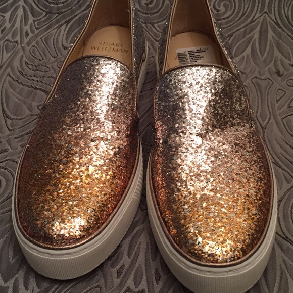 SOLD Stuart Weitzman Glitter Sneakers NWT - Picture 2 of 5